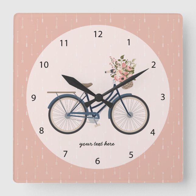 Horloge Carrée Vélo tribal (Recto)