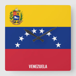 Horloge Carrée Venezuela Drapeau éblouissant patriotique