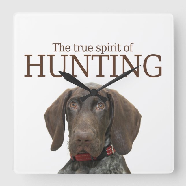 Horloge Carrée Véritable esprit de chasse grizzli (Recto)