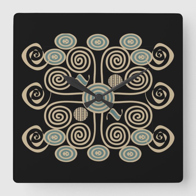 Horloge Carrée véritable tribu africaine (Recto)