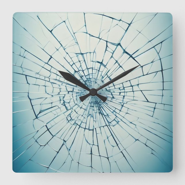Horloge Carrée verre cassé, fêlé (Recto)