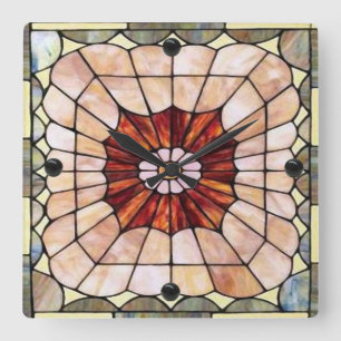 Horloge Carrée Verre de couleur Art déco 2