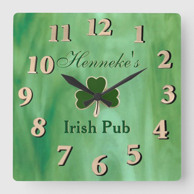 Horloge Carrée Verre vert (Recto)