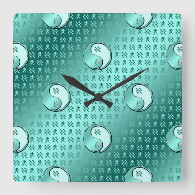 Horloge Carrée Verseau (Recto)