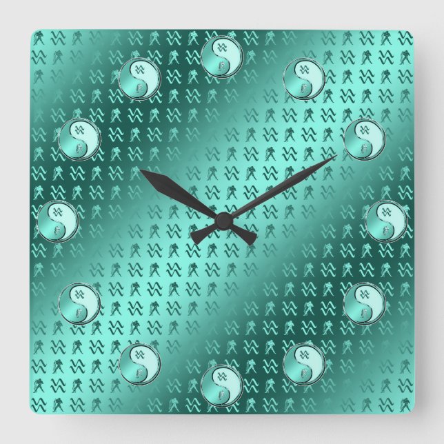 Horloge Carrée Verseau (Recto)
