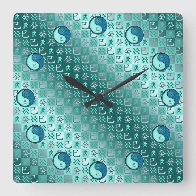 Horloge Carrée Verseau & Serpent d'eau (Recto)