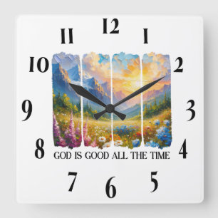 Horloge Carrée Verset biblique chrétienne inspirant