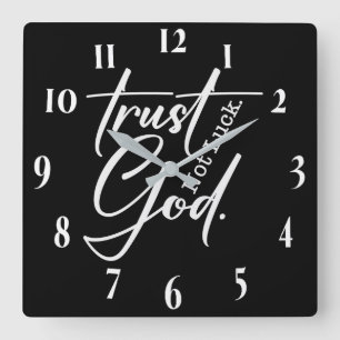 Horloge Carrée Verset biblique chrétienne inspirant