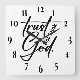 Horloge Carrée Verset biblique chrétienne inspirant