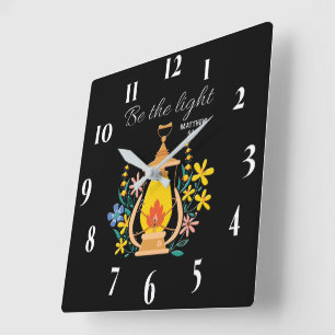 Horloge Carrée Verset biblique chrétienne inspirant