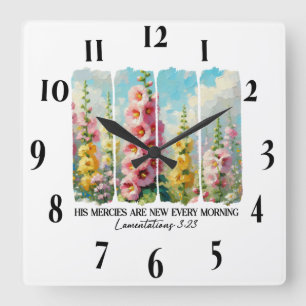 Horloge Carrée Verset biblique chrétienne inspirant