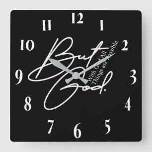 Horloge Carrée Verset biblique chrétienne inspirant