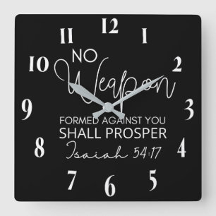 Horloge Carrée Verset biblique chrétienne inspirant