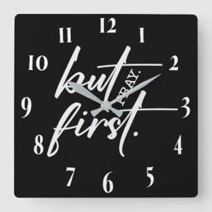 Horloge Carrée Verset biblique chrétienne inspirant