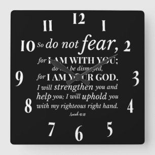 Horloge Carrée Verset biblique chrétienne inspirant