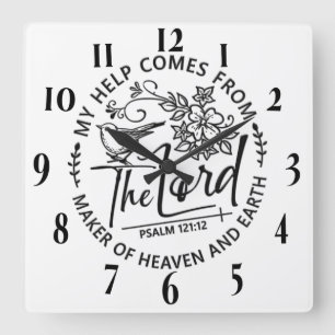 Horloge Carrée Verset biblique chrétienne inspirant