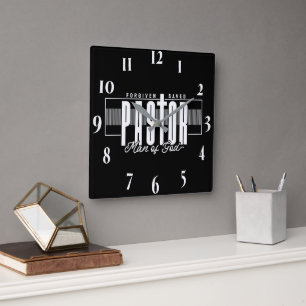 Horloge Carrée Verset biblique chrétienne inspirant