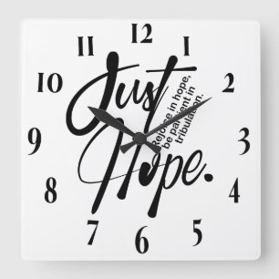 Horloge Carrée Verset biblique chrétienne inspirant