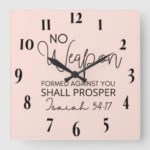 Horloge Carrée Verset biblique chrétienne inspirant