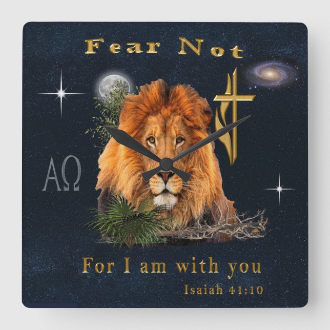 Horloge Carrée verset de la Bible (Recto)