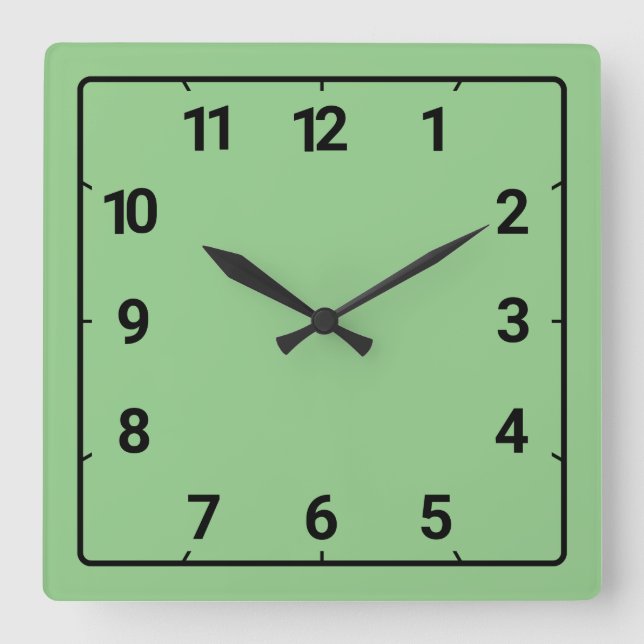 Horloge Carrée Vert (Recto)