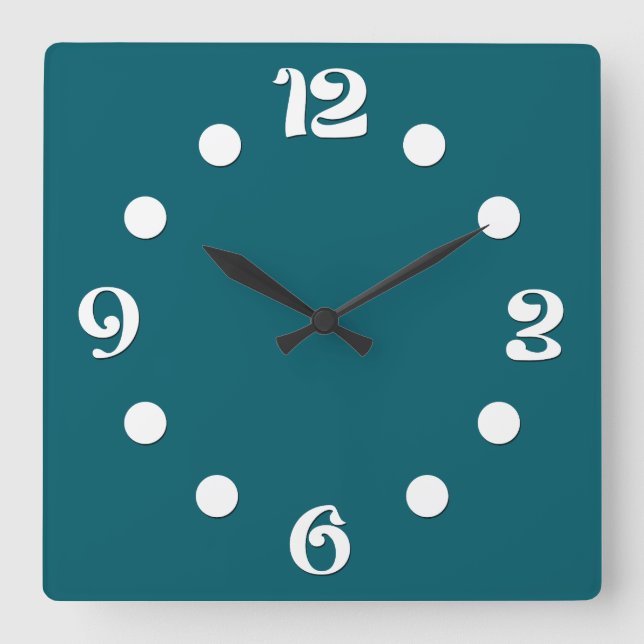 Horloge Carrée Vert, abstrait, rétro (Recto)