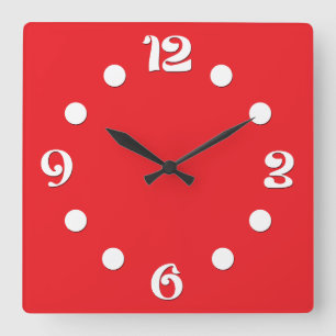 Horloge Carrée Vert, abstrait, rétro