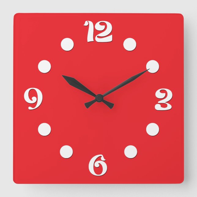 Horloge Carrée Vert, abstrait, rétro (Recto)