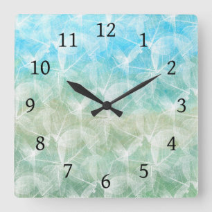 Horloge Carrée Vert bleu de la conception 45
