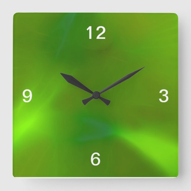 Horloge Carrée Vert de chaux miroitant brillant (Recto)