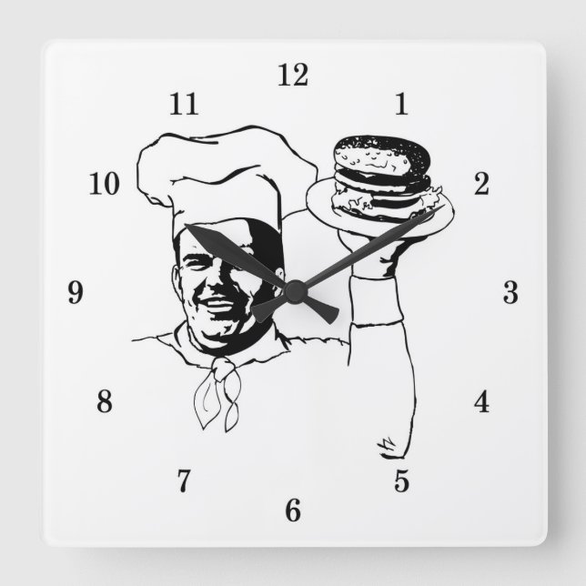 Horloge Carrée Very Cool Chef Wall Clock (Recto)