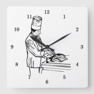 Horloge Carrée Very Cool Chef Wall Clock