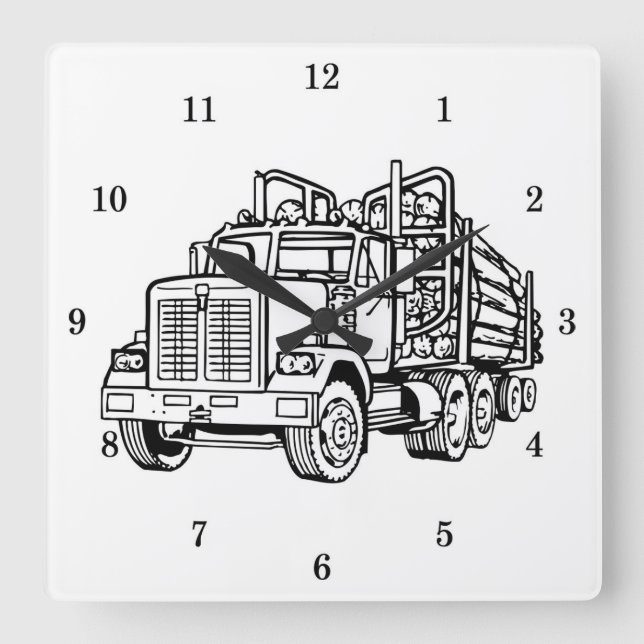 Horloge Carrée Very Cool Log Hauler (Recto)