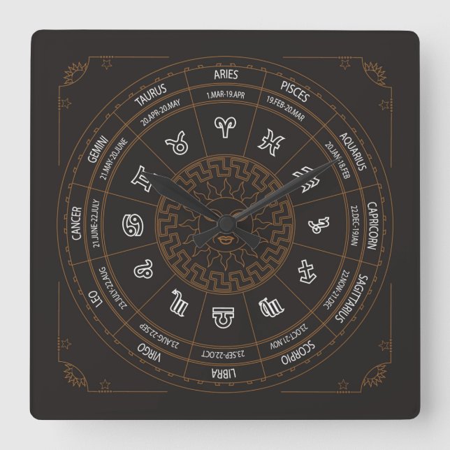 Horloge Carrée Very Cool Zodiac Wall Clock (Recto)