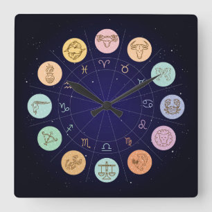 Horloge Carrée Very Cool Zodiac Wall Clock