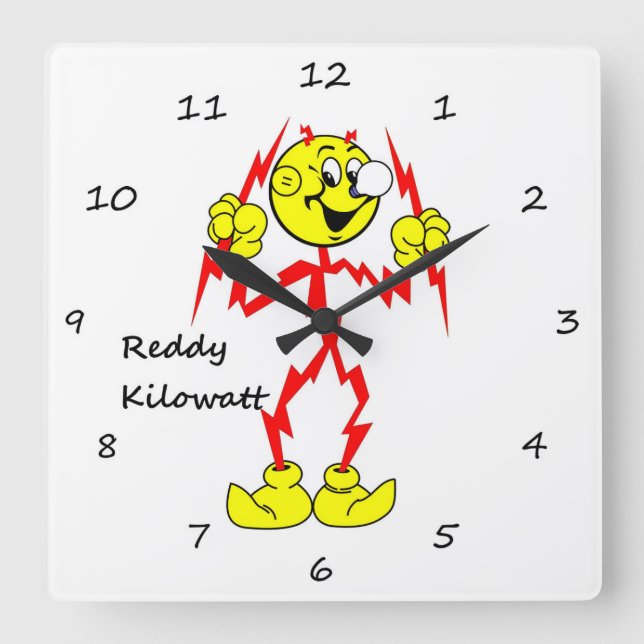 Horloge Carrée Very Fun Reddy Kilowatt Wall Clock (Recto)