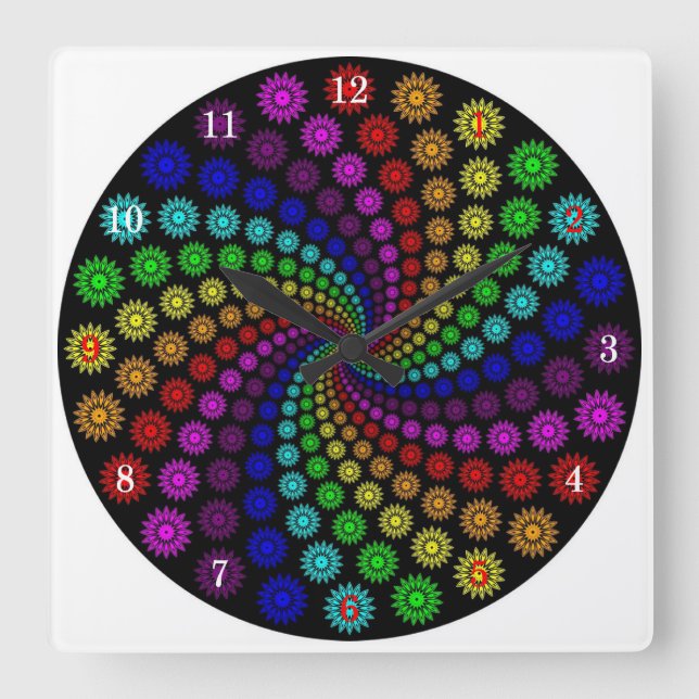Horloge Carrée Very Fun Vortex Wall Clock (Recto)