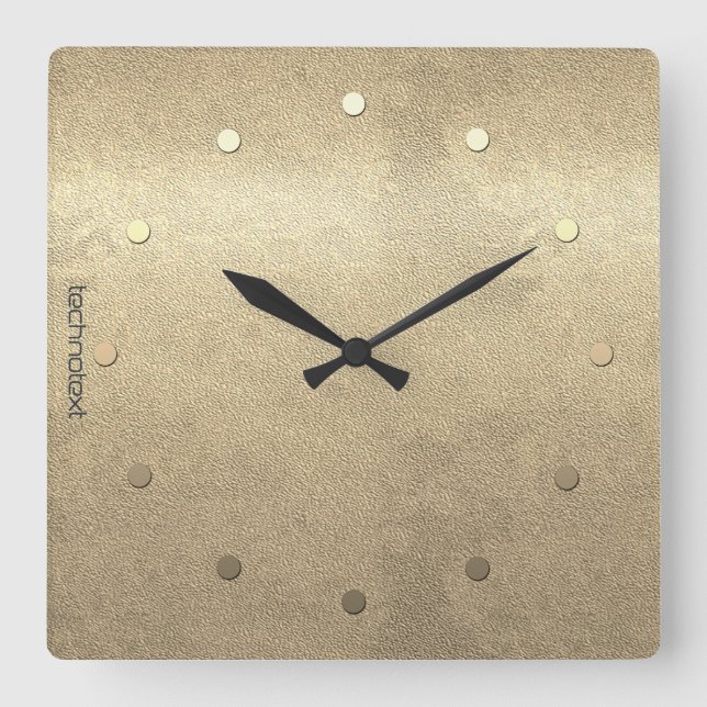Horloge Carrée Vibe de vacances Gold Retro (Recto)