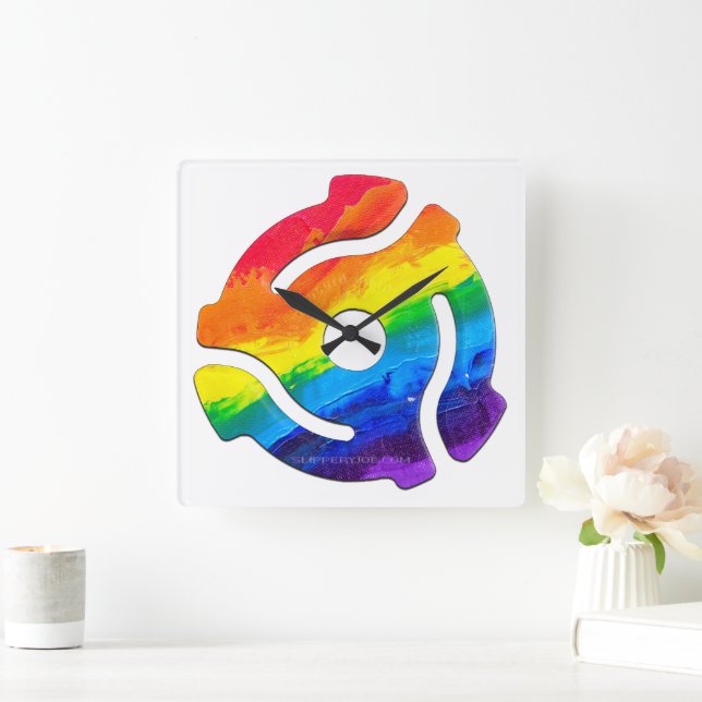 Horloge Carrée Vibran de l'adaptateur d'enregistrement SlipperyJo (Maison)