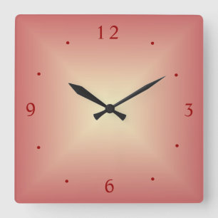 Horloge Carrée Vibrant Dusty Pink/lemon >Kitchen Clock
