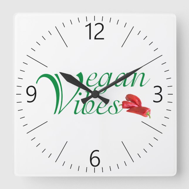 Horloge Carrée Vibrations vegan (Recto)