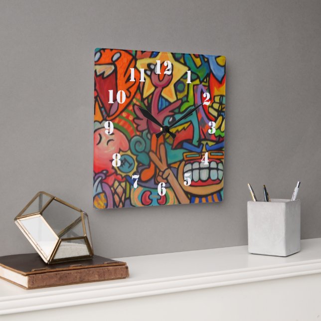 Horloge Carrée Victoire par Squid Fear City (Bureau)