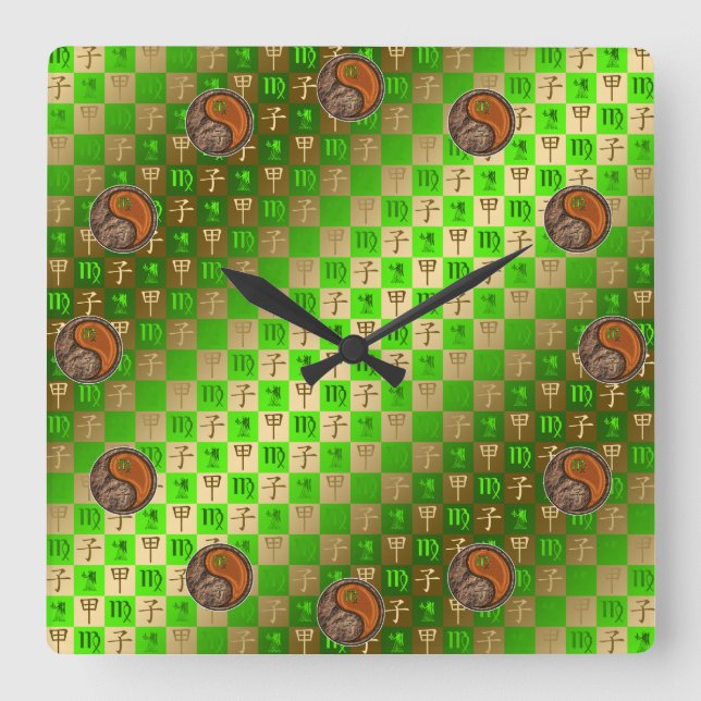 Horloge Carrée Vierge & Rat de Bois (Recto)