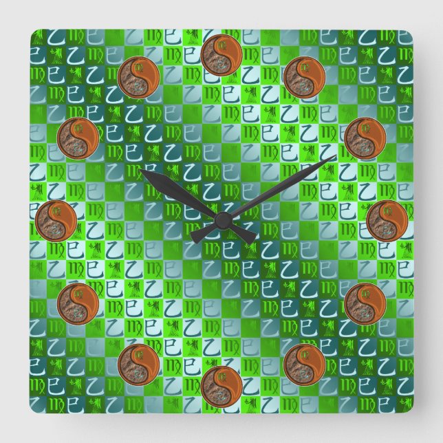Horloge Carrée Vierge & Serpent de Bois (Recto)