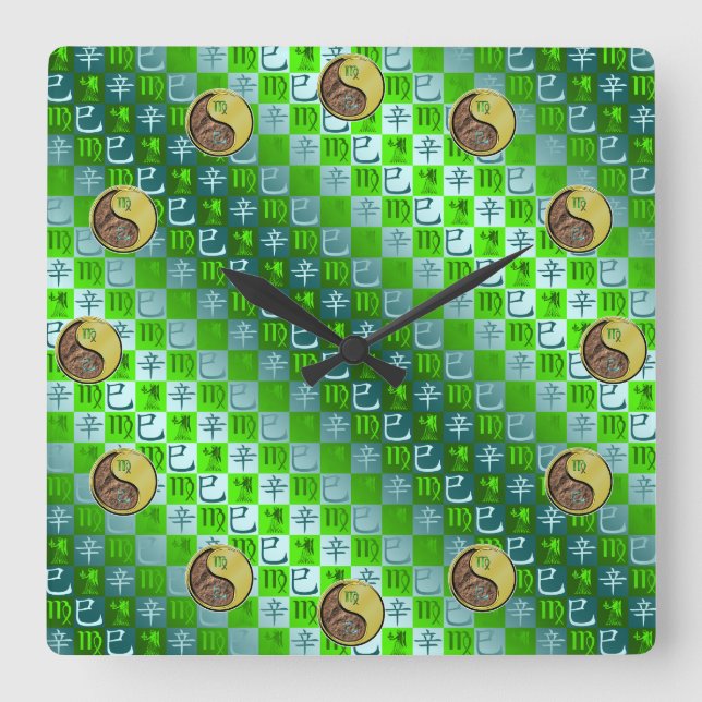 Horloge Carrée Vierge & Serpent Métal (Recto)