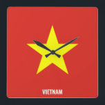Horloge Carrée Vietnam Flag Dazzling Patriotic<br><div class="desc">Iran Flag Dazzling Patriotic Square Wall Clock in the colors and the elements of the Iran national flag covering the front of the clock. National flag colors are complemented with the text "Iran" on the bottom. Text is fully customizable using "Customize it!" feature. Feel free to change it, remove it...</div>