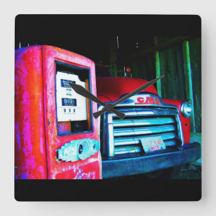 Horloge Carrée Vieux camion de ferme de Chevy