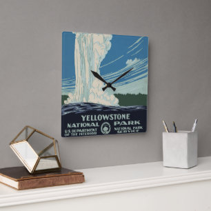 Horloge Carrée Vieux fidèle dans le parc national de Yellowstone