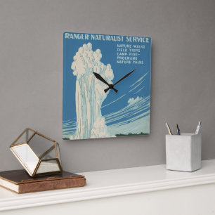 Horloge Carrée Vieux fidèle dans le parc national de Yellowstone