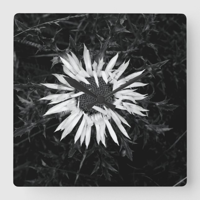 Horloge Carrée Vieux Fleur (Recto)